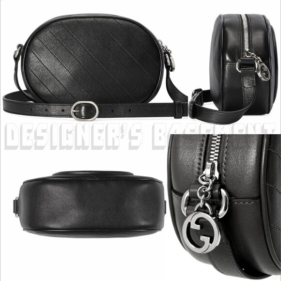 GUCCI black BLONDIE MINI Matelasse lamb Leather Oval Interlocking GG charm Bag - Picture 4 of 10